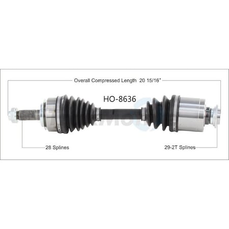 Surtrack Axle New Cv Axle Shaft, HO-8636 HO-8636